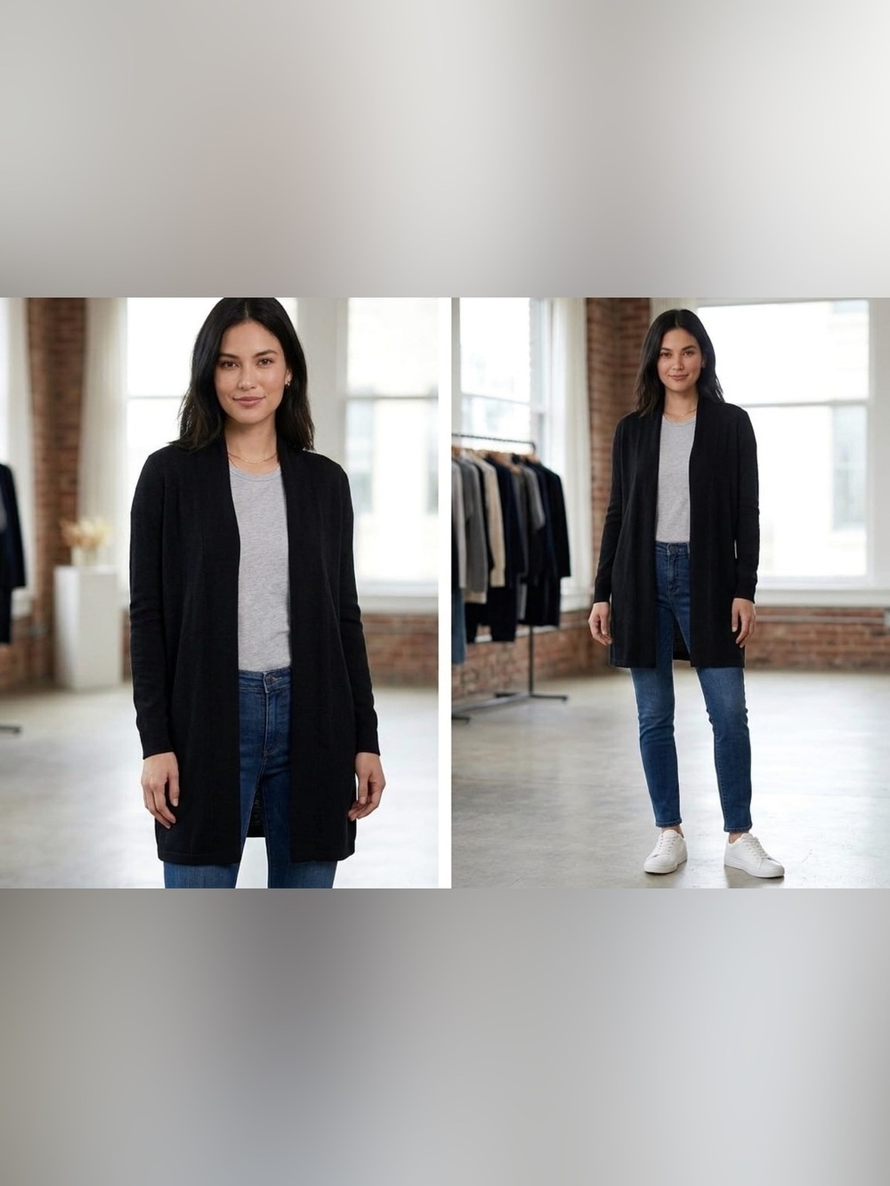 RW&CO. Black Open-Front Women's Cardigan